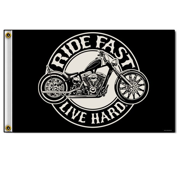 RIDE FAST LIVE HARD CIRCLE FLAG