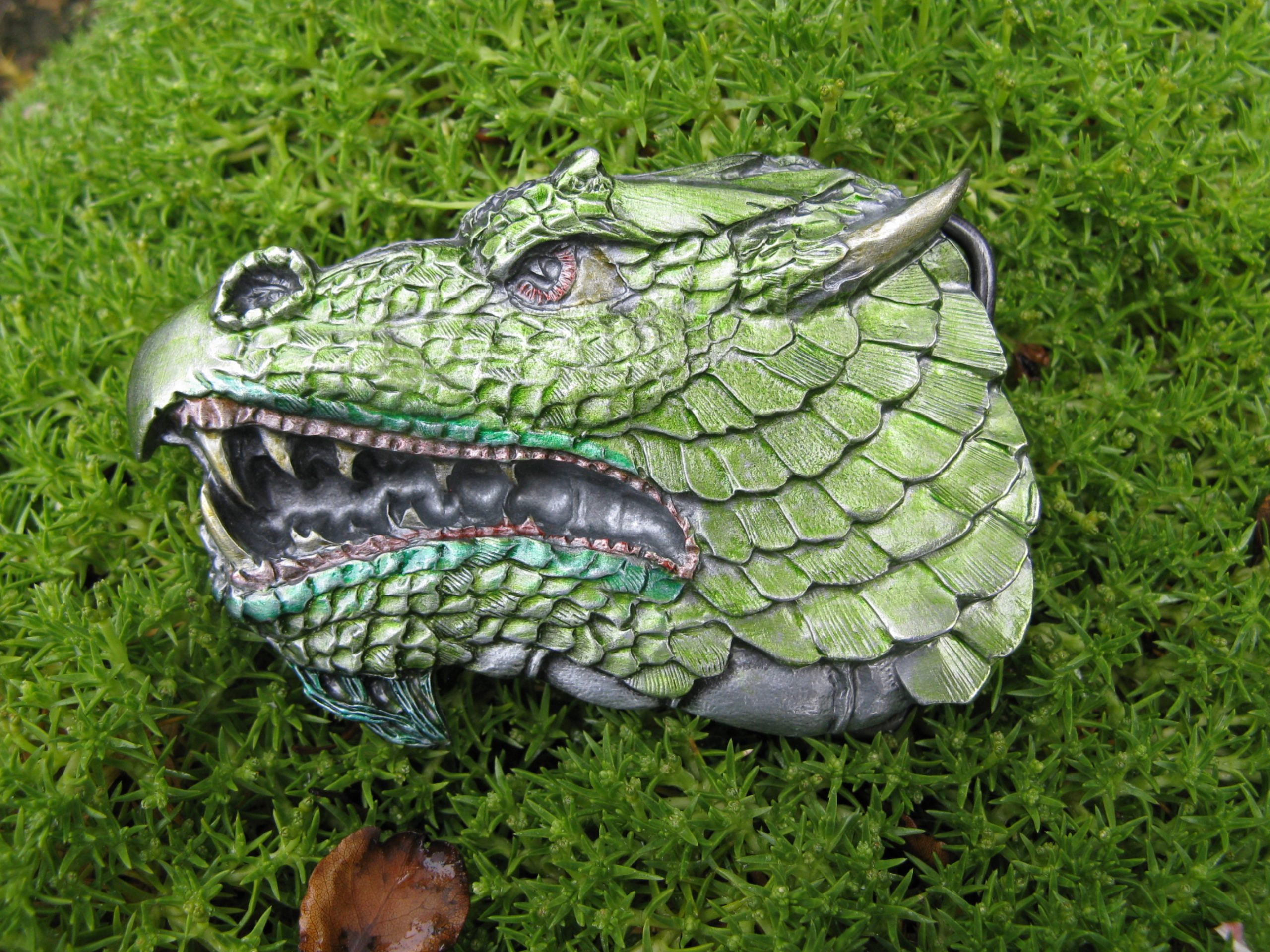 DRAGON FACE  BELT BUCKLE MADE IN THE USA
