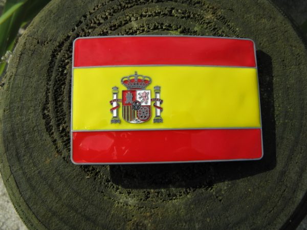 SPAIN ESPANA SPANISH FLAG BELT BUCKLE