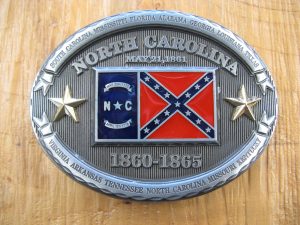 NORTH CAROLINA CONFEDERATE FLAG BELT BUCKLE 1860