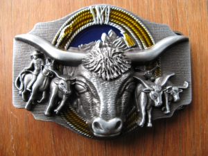 TEXAS LONGHORN ROUNDUP BELT BUCKLE