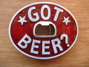 GOT BEER BOTTLE OPENER RED BELT BUCKLE