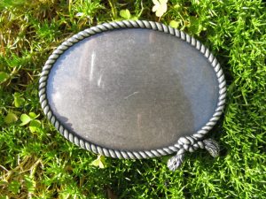 WESTERN ROPE EDGE SILVER PLATED OVAL BELT BUCKLE