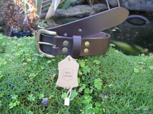 BROWN LEATHER BELT AND BUCKLE 30MM WIDE