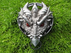 DRAGON FACE RED EYES BELT BUCKLE