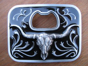 TEXAS LONGHORN BOTTLE OPENER BELT BUCKLE