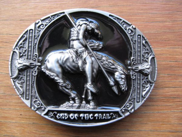 END OF THE TRAIL BLACK BELT BUCKLE