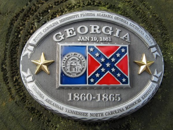 GEORGIA CONFEDERATE FLAG BELT BUCKLE 1860-1865