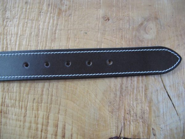 BROWN GENUINE LEATHER BELT AND BUCKLE STITCHED