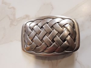 CELTIC KNOT BUCKLE SILVER PLATED BELT BUCKLE