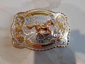 WESTERN RUNNING HORSE BELT BUCKLE