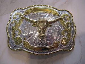TEXAS LONGHORN LARGE BELT BUCKLE